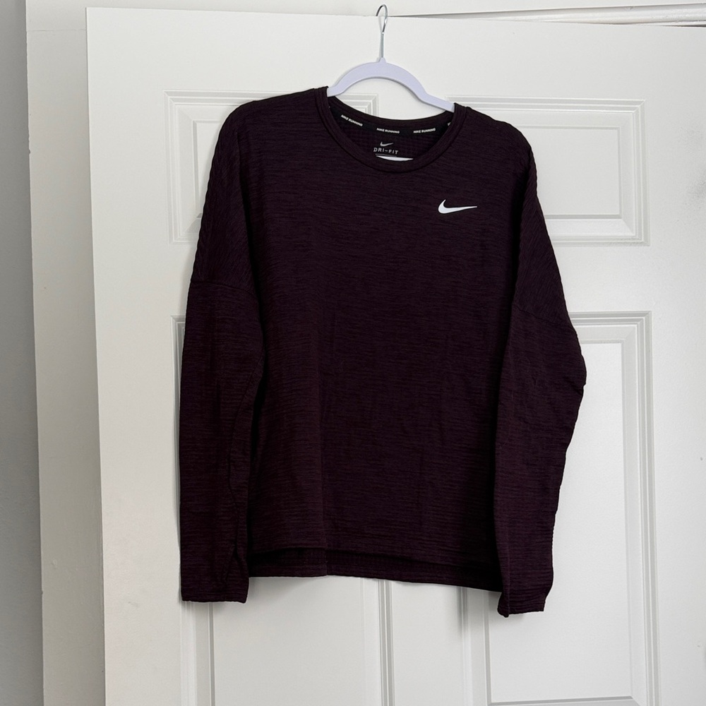 Nike Dark Maroon Long Sleeve Tee